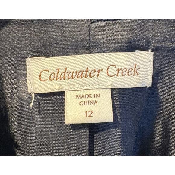 Coldwater Creek Blue Black Gold Metallic Tweed Blazer Jacket‎ Womens Size 12 (L) - Picture 3 of 5